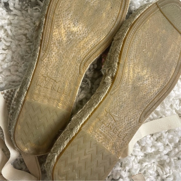 Manebi Raffia Stripes Flat Valenciana Espadrilles Yucatán Pink and Green - Picture 9 of 13